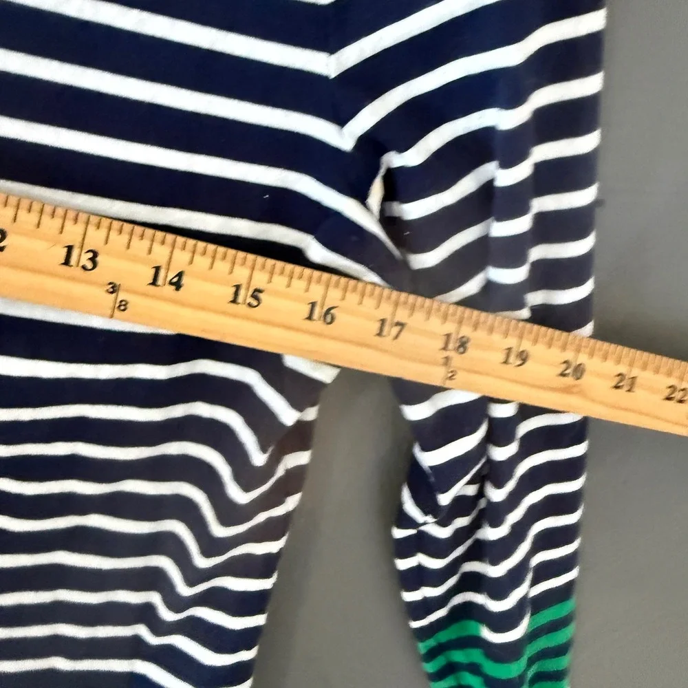 Boden Womens‎ Navy White Striped Long Sleeve Top Rainbow Cuff Cotton US 6 Ella